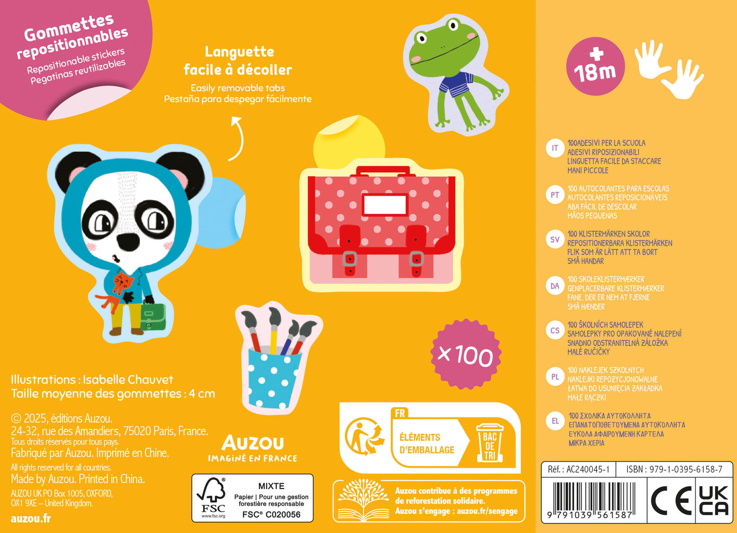 Ma pochette de 100 gommettes / Ecole