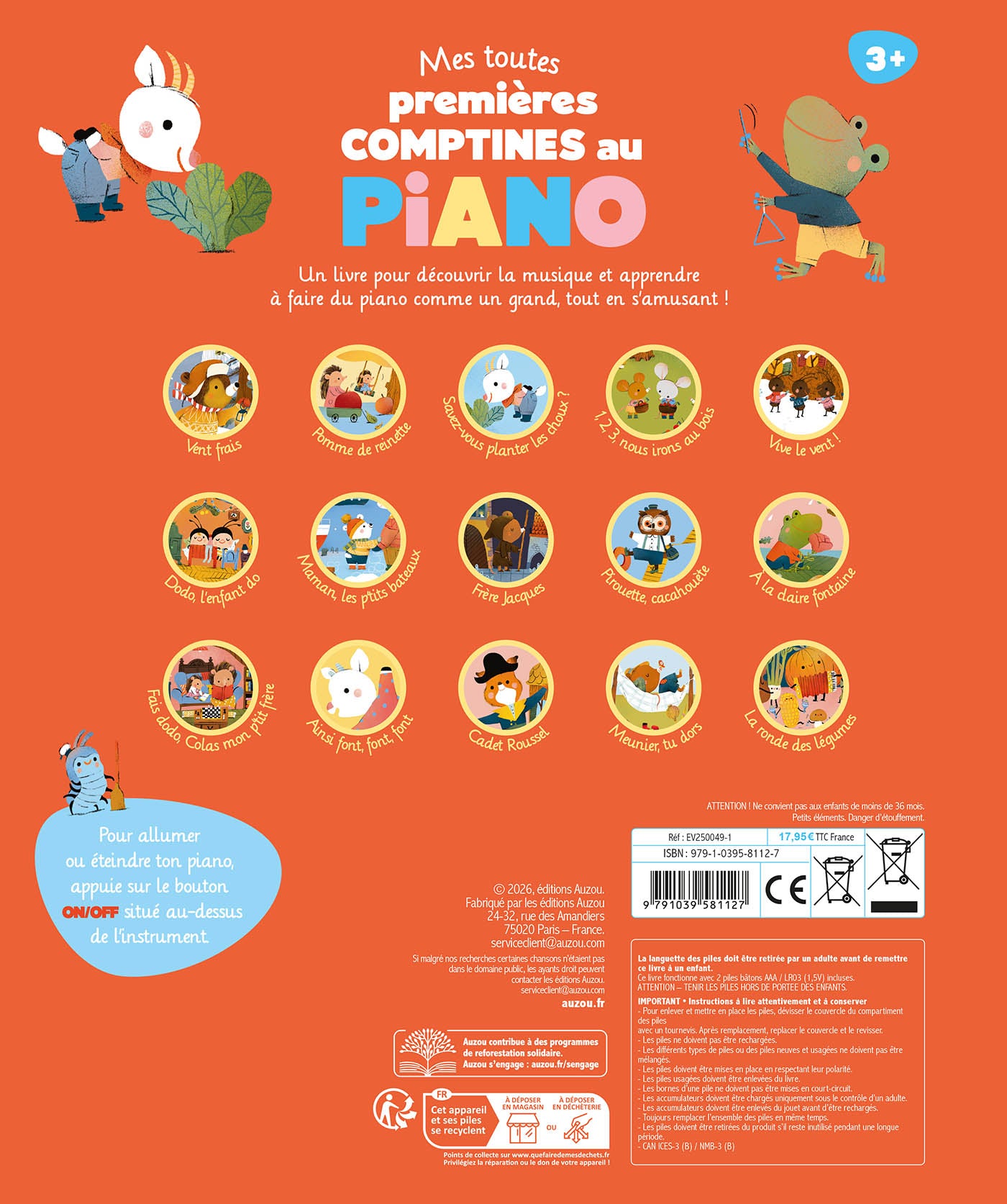 Mon livre piano / Mes toutes premières comptines au piano